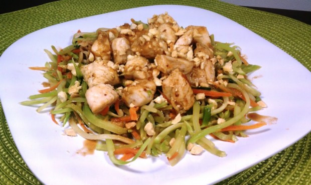 Asian Chicken and Vegetables with Spicy Peanut Sauce