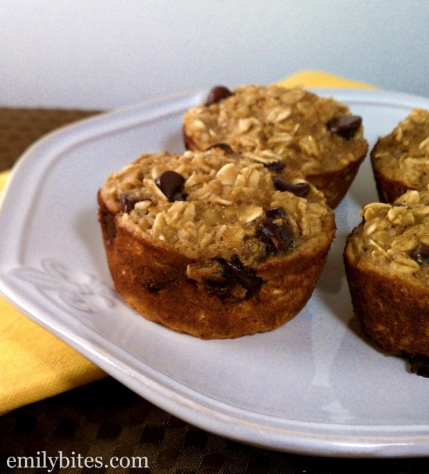 Banana Chocolate Chip Baked Oatmeal Singles Emily Bites