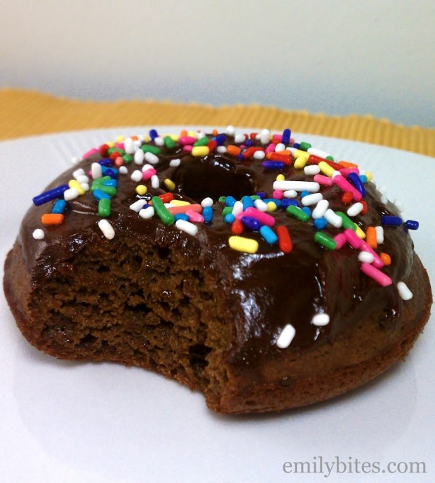 Chocolate Frosted Baked Doughnuts