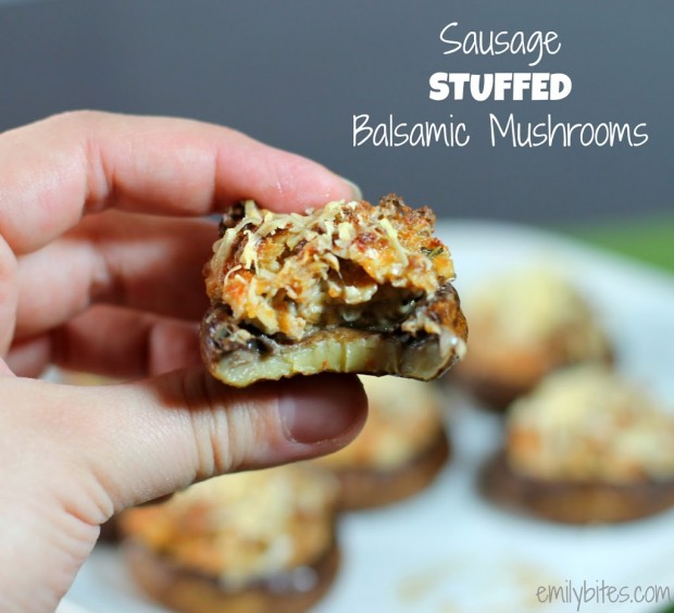 Sausage Stuffed Balsamic Mushrooms