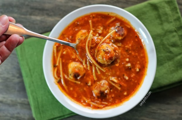 Spaghetti and Meatball Soup
