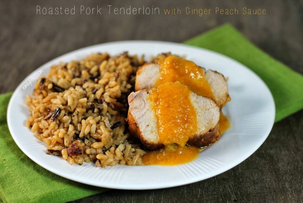 Roasted Pork Tenderloin with Ginger Peach Sauce