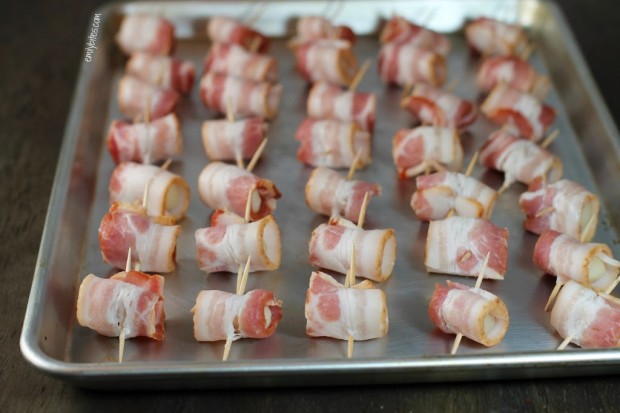 Bacon-Wrapped Water Chestnuts Pre-Cooked