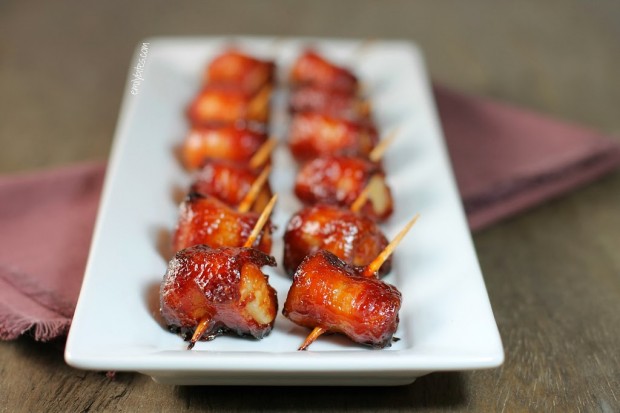 bacon wrapped water chestnuts no sauce