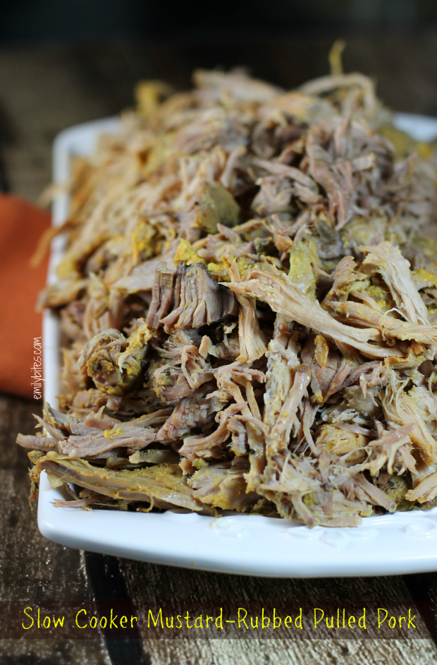 Slow Cooker Mustard Rubbed Pulled Pork