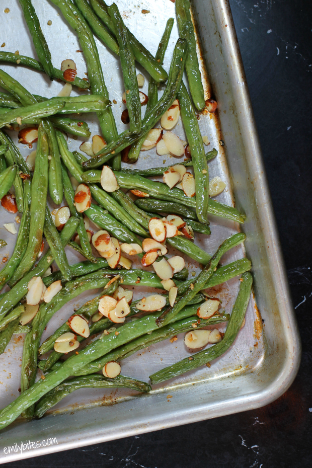 Garlic Roasted Green Beans with Almonds