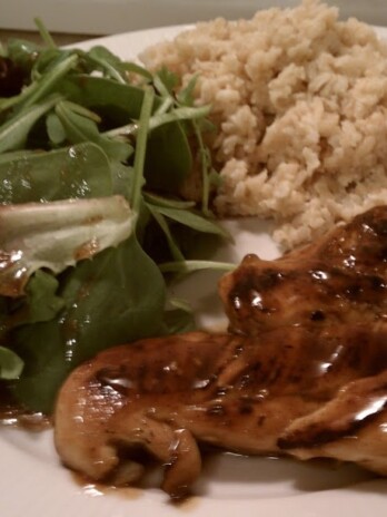 Honey BBQ Chicken Tenders and Cheesy Brown Rice