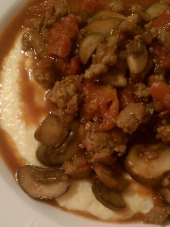 Mushroom & Sausage Ragu with Polenta