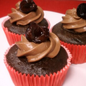 Black Forest Cupcakes with cherries