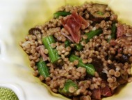 Couscous with Prosciutto, Mushrooms and Asparagus