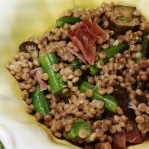 Couscous with Prosciutto, Mushrooms and Asparagus