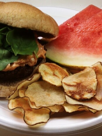 Basil Burgers with Sun-Dried Tomato Mayo