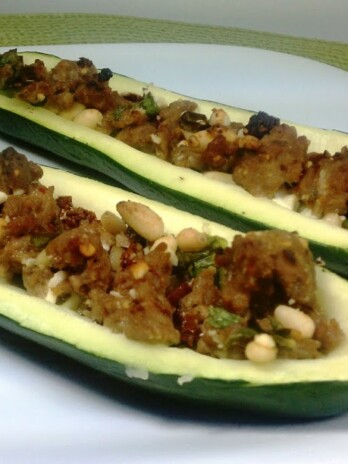 Sausage-Stuffed Baked Zucchini