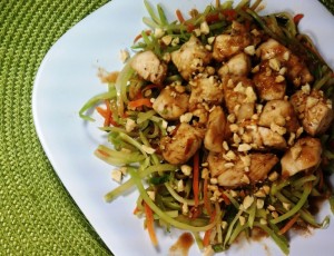 Asian Chicken and Vegetables with Spicy Peanut Sauce