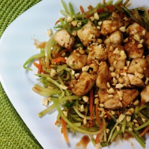 Asian Chicken and Vegetables with Spicy Peanut Sauce