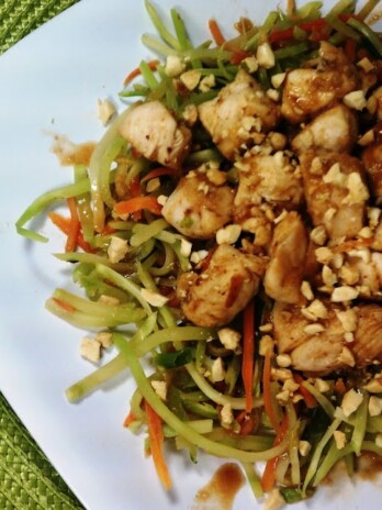 Asian Chicken and Vegetables with Spicy Peanut Sauce