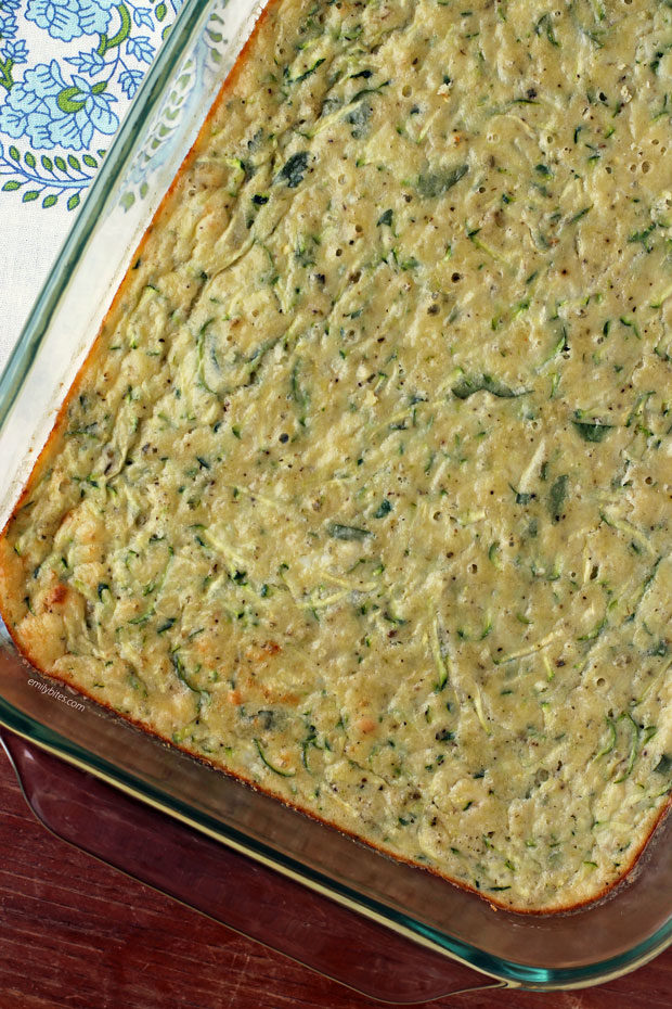 Zucchini Squares in the pan