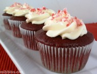 Red Velvet Cupcakes with Peppermint Cream Cheese Frosting