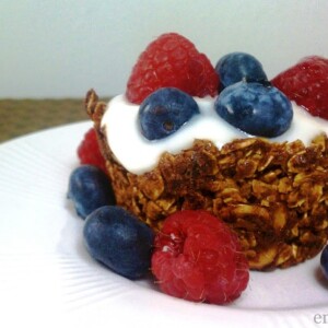 Baked Granola Cups with Yogurt and Berries