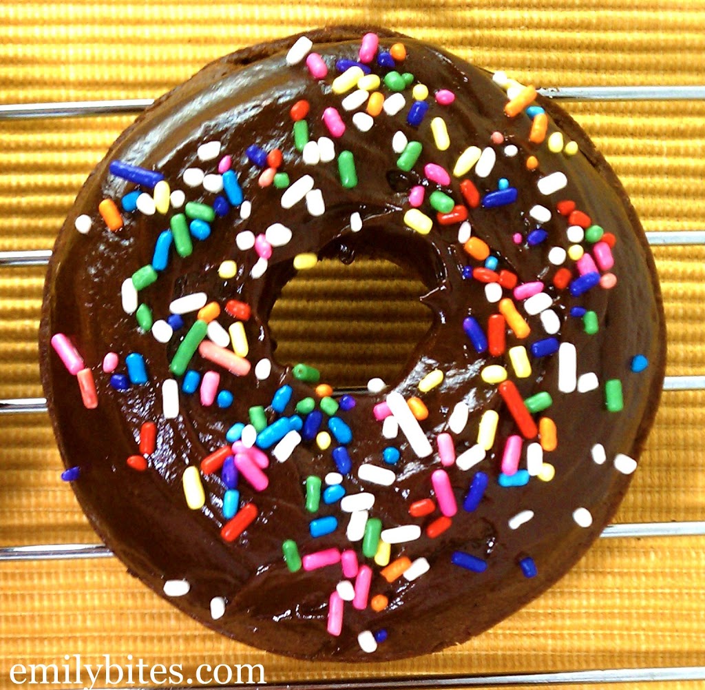 chocolate donut with sprinkles