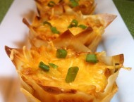 Hawaiian BBQ Wonton Cupcakes