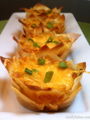 Hawaiian BBQ Wonton Cupcakes