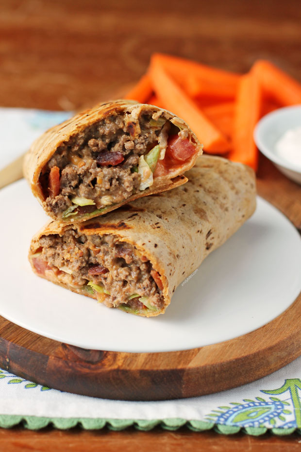 Cheeseburger Wrap - Organize Yourself Skinny