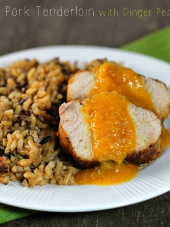 Roasted Pork Tenderloin with Ginger Peach Sauce