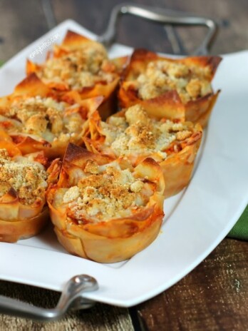 Chicken Parmesan Wonton Cupcakes