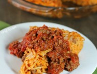 Spaghetti Pie with Meat Sauce