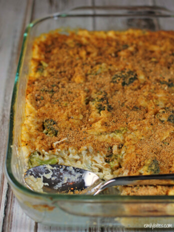 Cheesy Chicken Broccoli & Rice Casserole