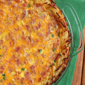 Ham and Cheese Hash Brown Quiche