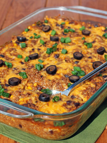 Beef Enchilada Quinoa Bake