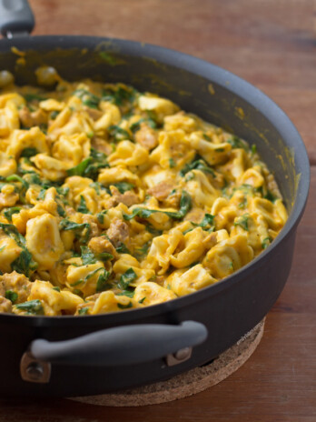 Pumpkin Alfredo Tortellini Skillet