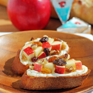 Cheesy Apple Walnut Bruschetta