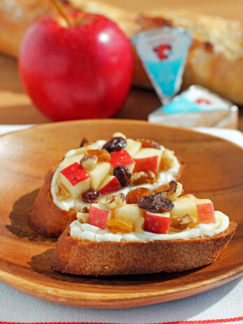 Cheesy Apple Walnut Bruschetta