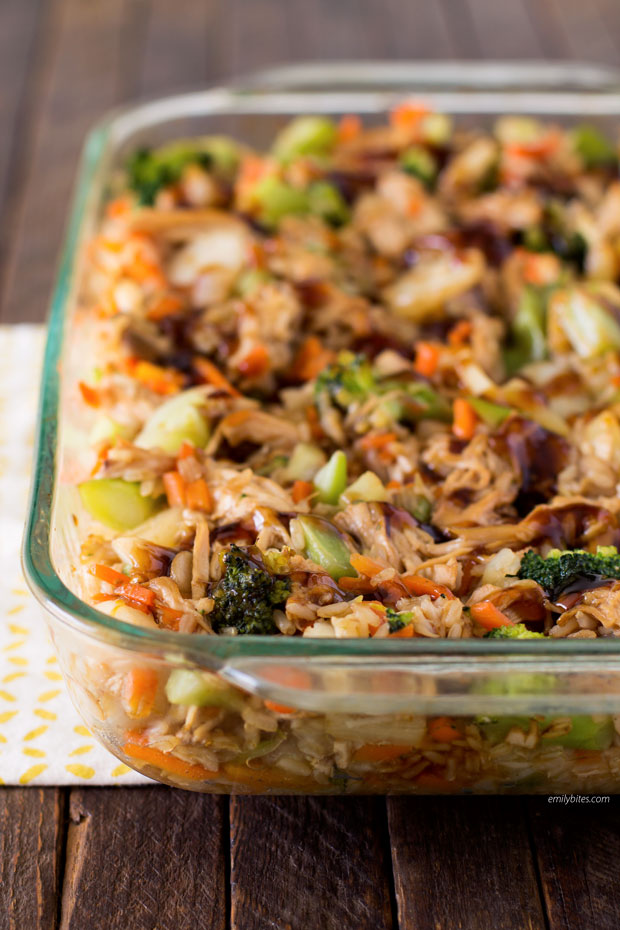 Teriyaki Chicken and Rice Casserole - Emily Bites