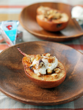 Cheesy Cinnamon Baked Pears