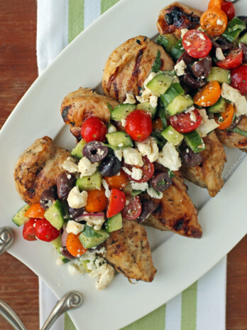 Mediterranean Topped Grilled Chicken