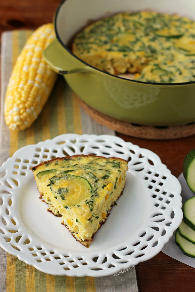 Corn and Zucchini Summer Frittata - Emily Bites