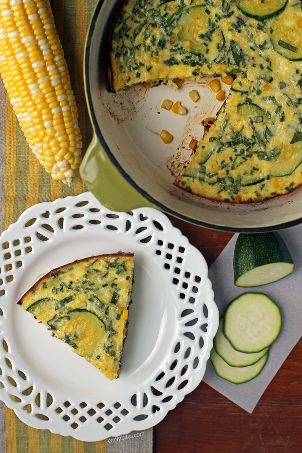 Corn And Zucchini Summer Frittata - Emily Bites