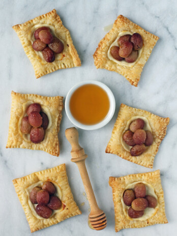 Roasted Grape Cheese Tarts