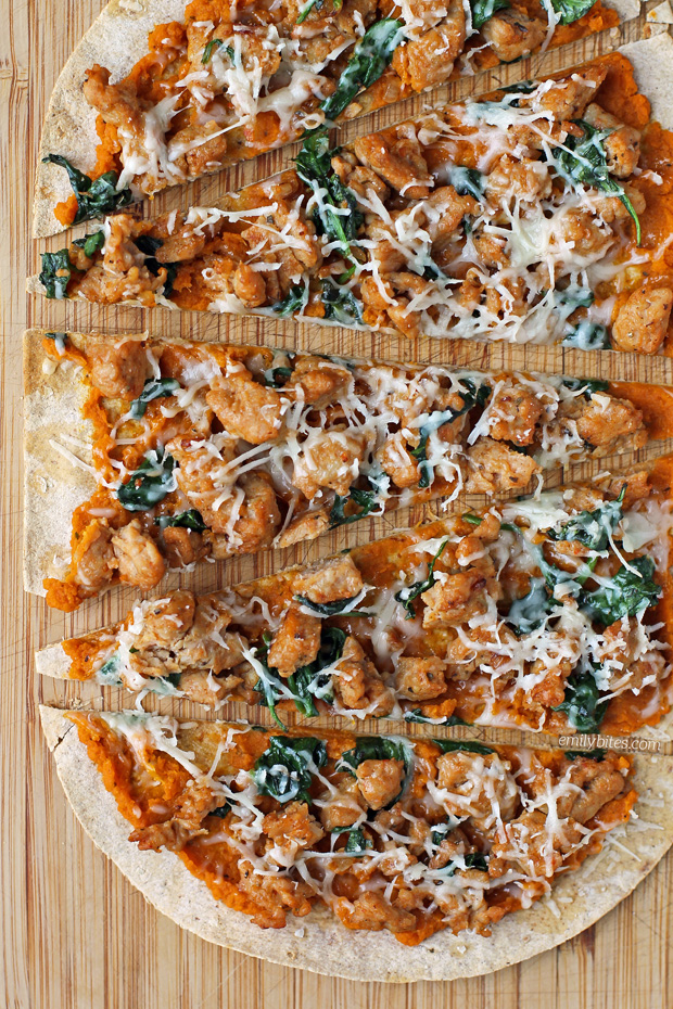 Savory Sausage Pumpkin Flatbreads Emily Bites