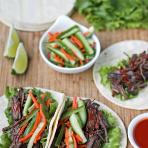 Slow Cooker Korean-Style Beef Tacos