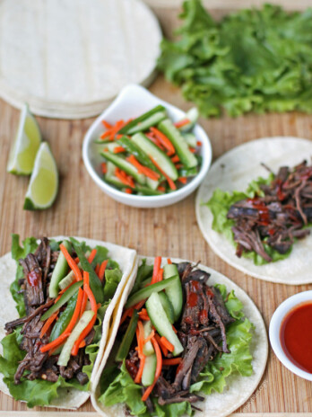 Slow Cooker Korean-Style Beef Tacos