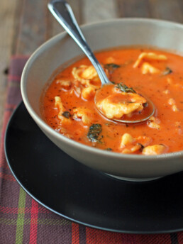 Sausage and Tortellini Tomato Soup