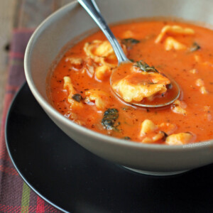 Sausage and Tortellini Tomato Soup