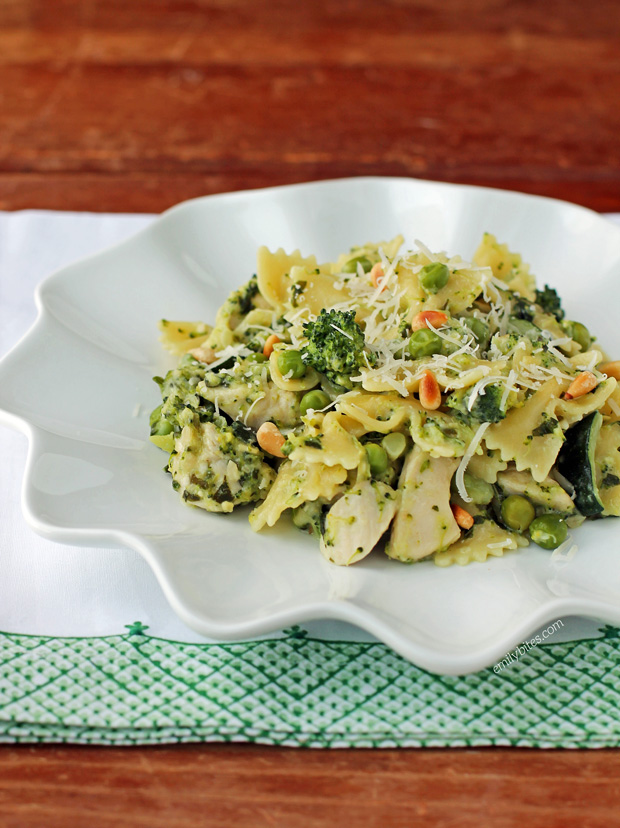 Chicken Pesto Parmesan Pasta Skillet Emily Bites
