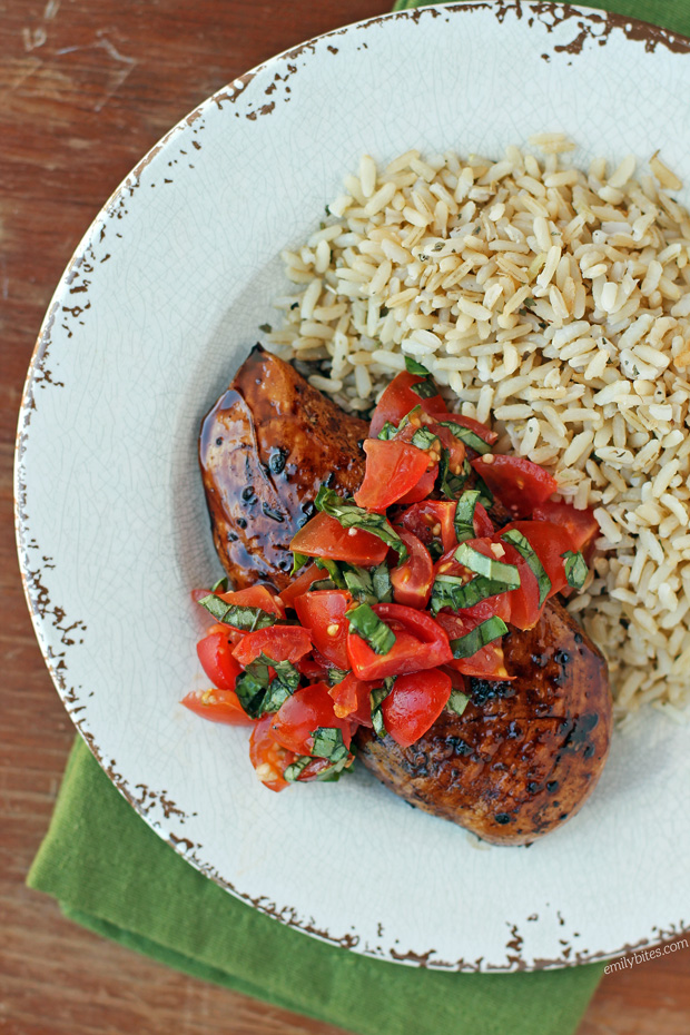 Bruschetta Topped Balsamic Chicken Emily Bites