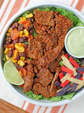Southwest Steak Salad with Avocado Lime Dressing